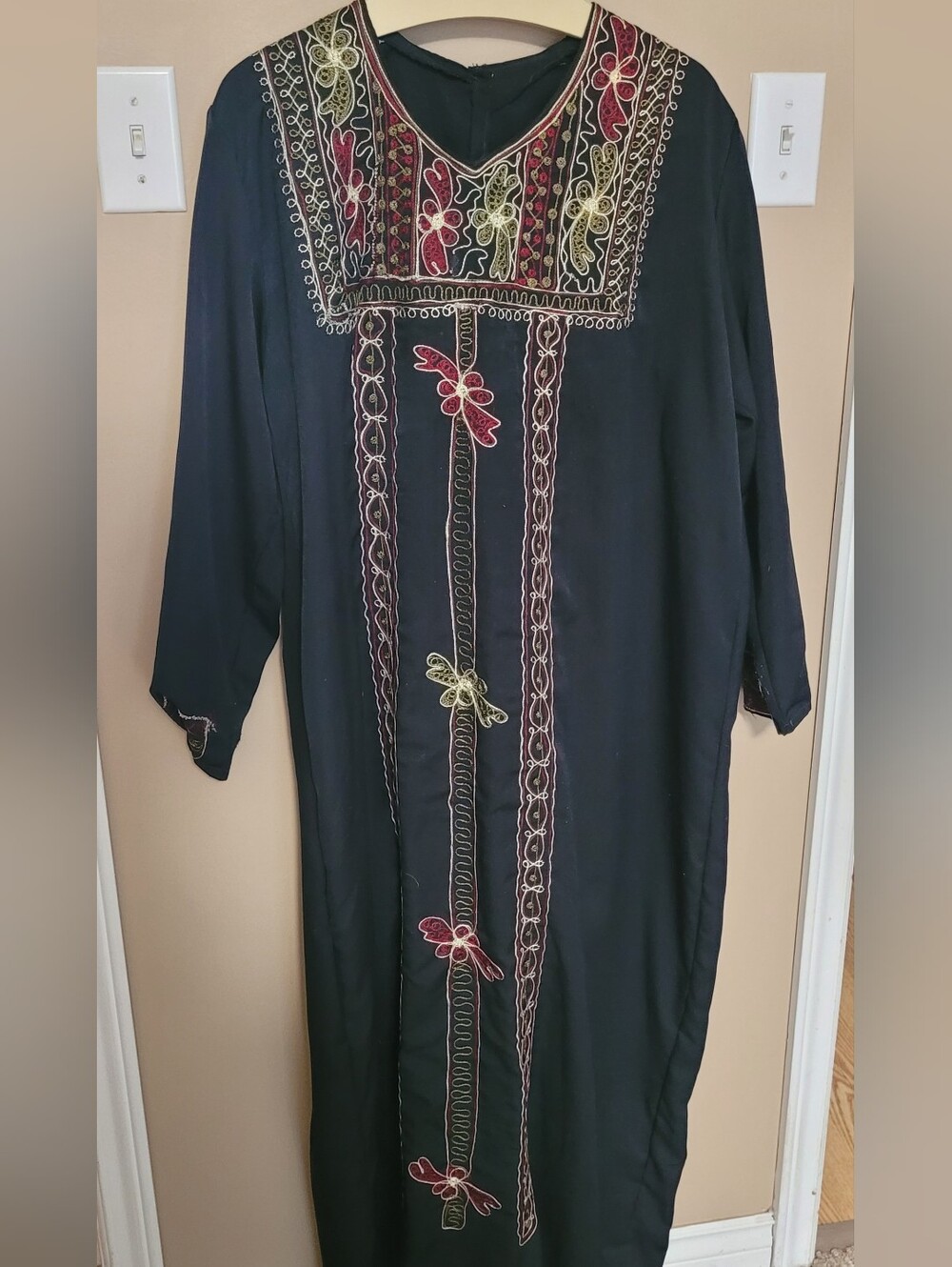💚10 for $10💚 Bundle and save Embroidered Black Kaftan with Red & Gold Accents